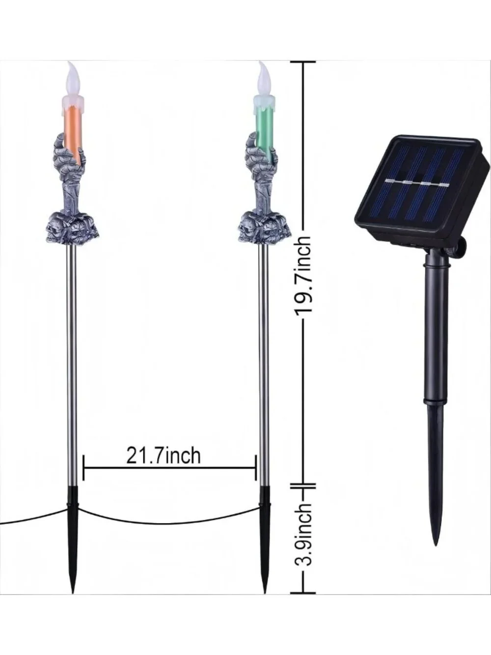 10 Pack Solar Pathway Lights for Halloween Outdoor Decorations - Spooky Glow